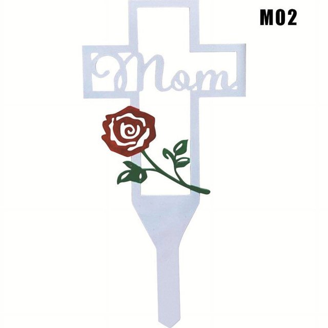 Metal Cross Stake Hollow Outdoor Decoration Creative Relatives Cemetery Ornament Easy Installation New