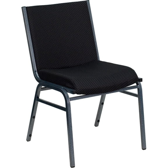 Bowery Hill Fabric/Metal Multipurpose Stacking Guest Chair in Black