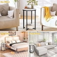 thumbnail image 4 of Baxluxe Modern Side Table 2-Piece Set, Marble-Look Round Metal Side Table, Coffee Side Table, Suitable for Living Room, Bedroom, Small Room, White/Black, 4 of 7