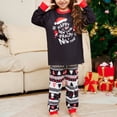 thumbnail image 2 of Conjunto de ropa de dormir navideña Ropa de hogar cómoda con estampado de letras/muñeco de nieve/árbol para niños y adultos, 2 of 9