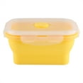 thumbnail image 1 of Lunch Bags-3Colors 350ml Rectangle Silicone Bento Box Collapsible Lunch Box Microwave Food Container(Yellow), 1 of 8