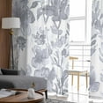 thumbnail image 4 of Watercolor Grey Floral Sheer Curtains 72 Inches Long 2 Panels Set, Window Sheer Curtains for Living Room/Bedroom, Gray Ombre Botanical Summer Light Filtering Rod Pocket Curtain 52'' x 72'' x 2, 4 of 7