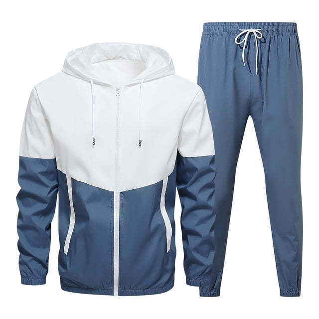 cllios Color Block Tracksuits for Men Big and Tall Long Sleeve Hoodies and Drawstring Sweatpants Sets Hooded Jackets Sports Matching Suits Mens 2 Piece Outfits