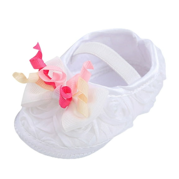 Otqutp Baby Soft Bottom Shoes First Walking Shoes Fashion Soft Sole Toddler Shoes Pearl Dress Shoes Flower Princess Shoes
