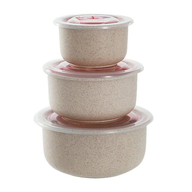 3Pcs/Set Cereal Bowls with Lid Lightweight BPA-Free Dinner Bowls for Noodles Rice Fruit Soup Dishwasher Microwave Safe Storage Containers Silicone Sealed Dinnerware Set