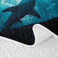 thumbnail image 5 of Manfei Underwater Shark Twin Quilt Set, Deep Ocean Animal Twin Coverlet Set, Teal Blue, 2-Piece, 1 Bedspread and 1 Pillowcase, 5 of 7