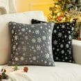 thumbnail image 3 of Soft Faux Fur Fuzzy Cute Decorative Throw Pillows Covers with Snowflake Glitter Printed Pillowcases for Christmas Decor Home Bed Room Sofa Chair Couch, 3 of 6