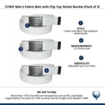 thumbnail image 3 of CTM  Fabric Belt with Flip Top Nickel Buckle (Pack of 3) (Men), 3 of 3