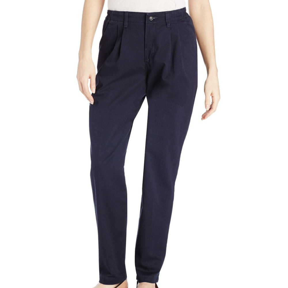 Lee - Womens Pants Navy Petite Relaxed-Fit Tapered Trousers 10P ...