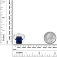 thumbnail image 3 of Gem Stone King 925 Sterling Silver Blue Created Sapphire Ring for Women (10.09 Cttw, Emerald Cut 14x10MM, Gemstone September Birthstone, Size 7), 3 of 4
