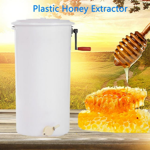 Extractor de miel manual, extractor de abejas con marco manual de plástico de 2 marcos Extractor de miel de abejas construido para durar