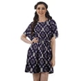 thumbnail image 1 of Moomaya Printed Jewel Neck A-Line Women Dress Casual Loose Bohemian Short Tunic, 1 of 6