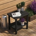 thumbnail image 2 of Black Patio Side Table, Weatherproof Steel Outdoor Indoor Table for Garden, Balcony, Pool & Tailgate, Rust-Resistant Lightweight Portable End Table, 2 of 15