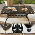 thumbnail image 4 of 59 Inch Aluminum Patio Dining Table with Umbrella Hole fot 6 Persons, 4 of 5