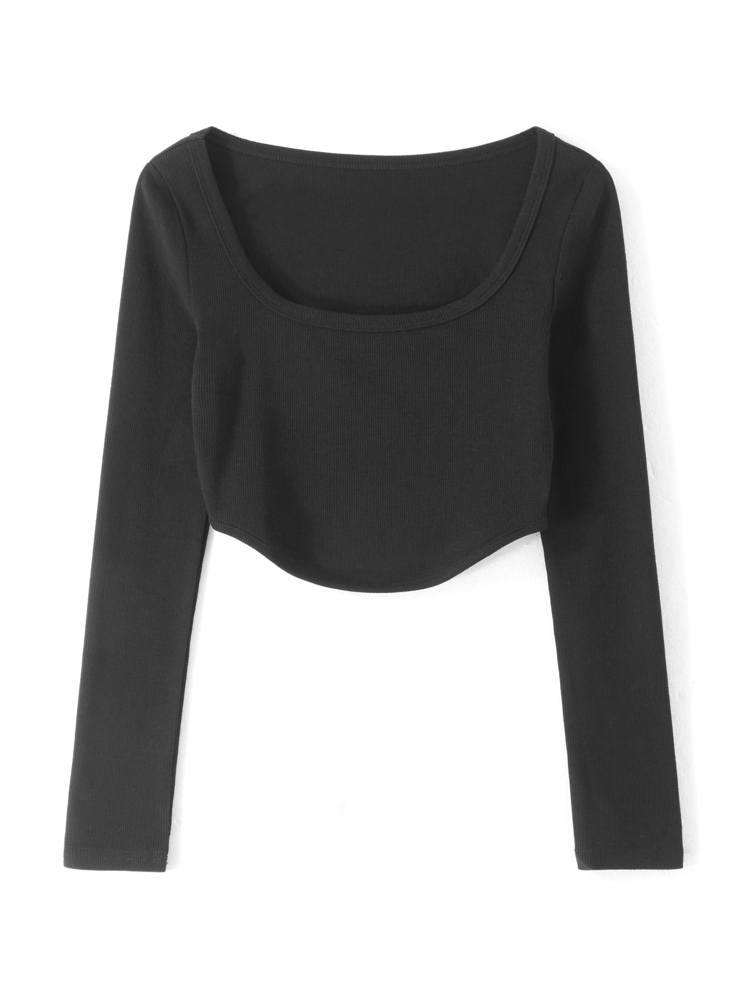 forever 21 black long sleeve crop top