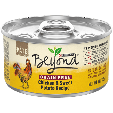 Purina Beyond Grain Free, Natural Pate Wet Cat Food, Grain Free Chicken & Sweet Potato Recipe - (12) 3 oz.