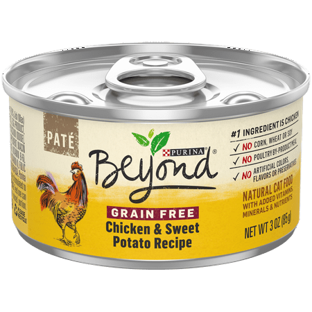 Purina Beyond Grain Free, Natural Pate Wet Cat Food, Grain Free Chicken & Sweet Potato Recipe - (12) 3 oz. (Best Natural Wet Cat Food)