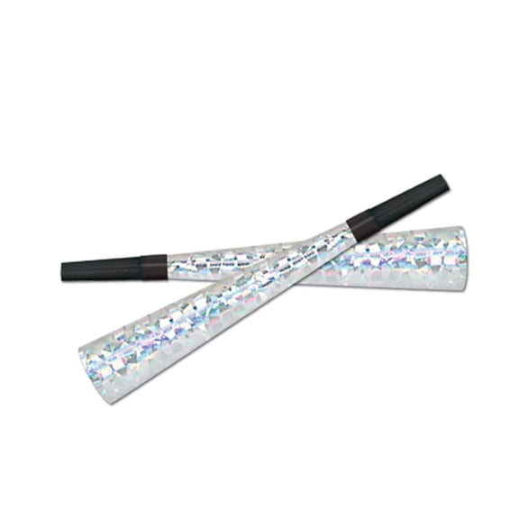 Beistle - 88661-100 - Swingin Silver Horns- Pack of 100