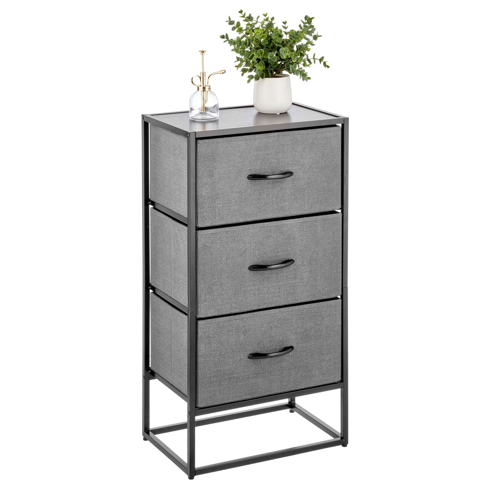 mDesign Bedside Table with 3 Drawers Chest of Drawers Made of Fabric
