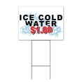 thumbnail image 1 of Ice Cold Water $1.00 (18" x 24") Yard Sign, Includes Metal Step Stake, 1 of 6