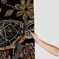 thumbnail image 3 of Orinice  Turtle Theme Shower Curtain Set Floral Bathroom 59 Pcs Set Gold Black Tortoise Rugs Sea Marine Life Toilet Lid Cover Bath Mat 36x72, 3 of 7