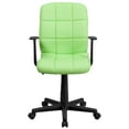 thumbnail image 7 of Flash Furniture Mid-Back Green Quilted Vinyl Swivel Task Office Chair with Arms, 7 of 7