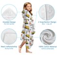 thumbnail image 7 of Cartoon Construction Vehicles Road Cones White Pattern Hooded Bath Towel，60"x35" for Ages 3 To 12 Kids, Quick Dry Lightweight Soft Microfiber Hood Beach Towel Cover Up for Kids, 7 of 7