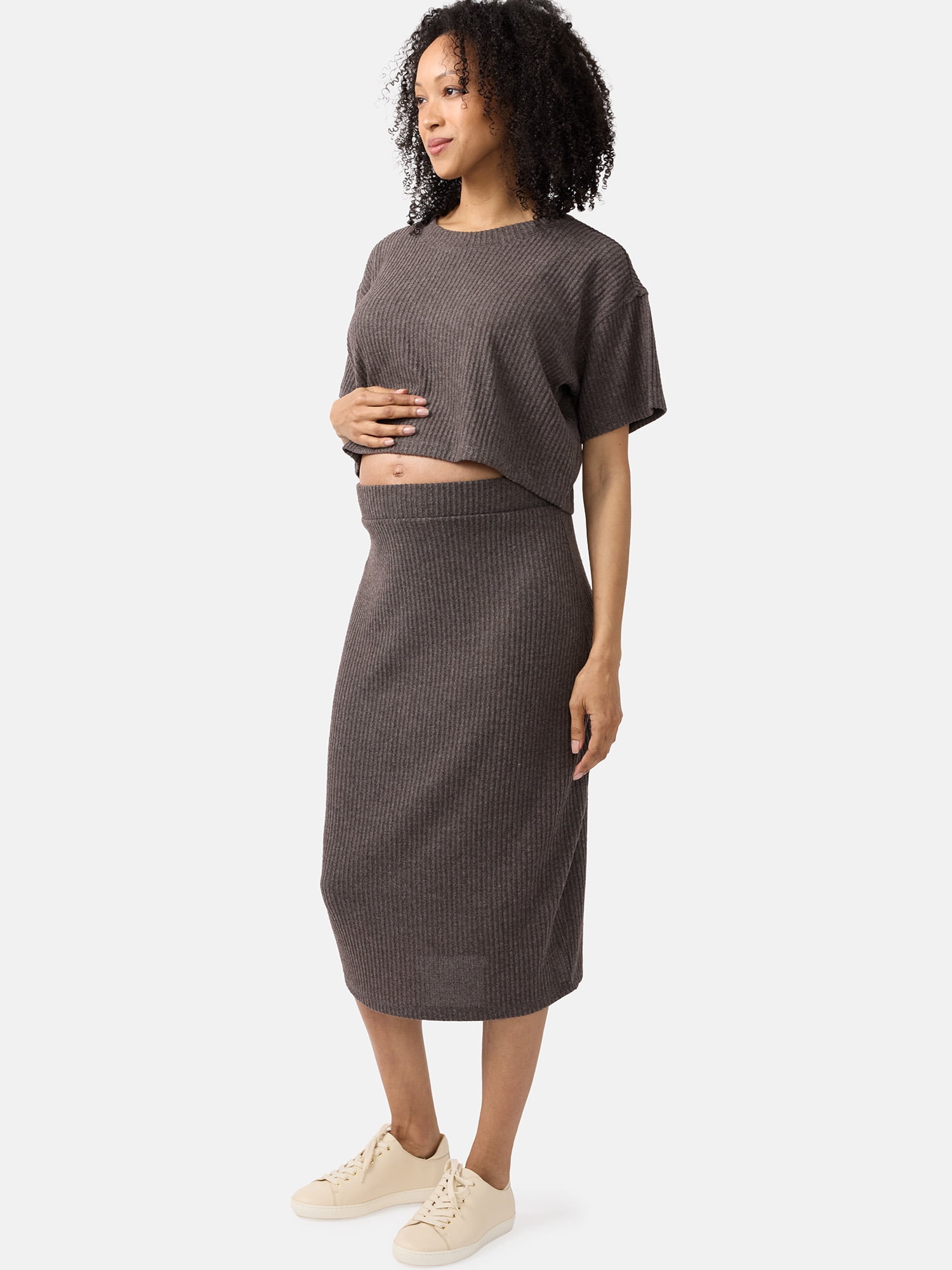 Ingrid & Isabel For Every Belly Women's Maternity Ribbed Skirt, Sizes S-XXL