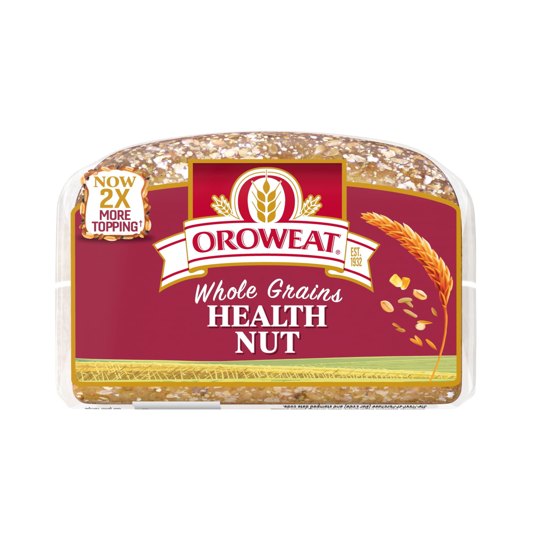 Oroweat Whole Grains Healthnut Bread, 24 oz, Multigrain Bread, Bag