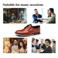 thumbnail image 4 of Mens Casual Oxfords Leather Business Office Loafers Comfortable Fashion Lace-up Formal Flat Shoes Brown 6.5 US, 4 of 7