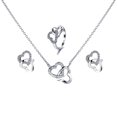 thumbnail image 2 of Jiaroswwei 4Pcs/Set Necklace Earrings Ring Bracelet Hollow Out Heart Pendant Jewelry Korean Style Simple Jewelry Set for Daily Wear, 2 of 8