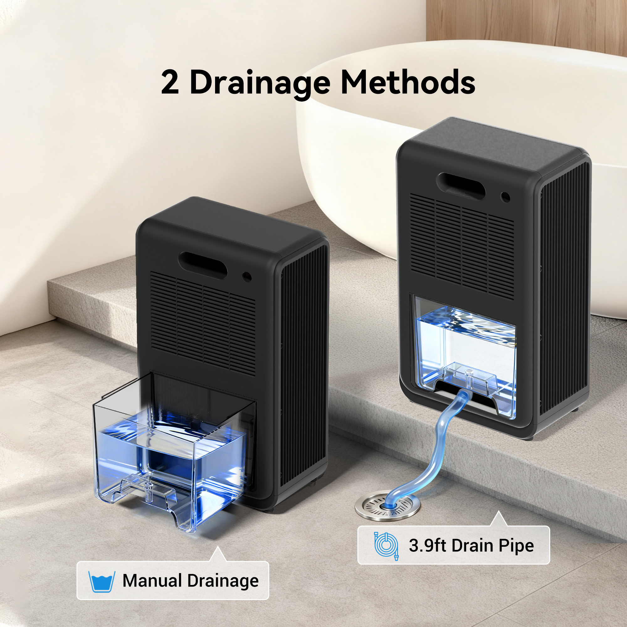 Semiconductor Dehumidifier (120oz High-Capacity Dehumidification) LED, with Smart Remote Control, Timer, 7-Colour Ambient Lighting, Drain Hose, Sleep Mode, Energy-Efficient Dehumidifier 02