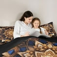 thumbnail image 5 of Feelyou Retro Tribal Damask Full Size Comforter Sets for Adult, Western Mandala Fashion Bedding Comforter Set, Boho Lotus Flower Reversible Bedding Sets, Breathable Home Decor, 3-Piece, 5 of 8