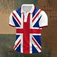 thumbnail image 2 of Telankuip Male UK Flag Full-Printed Casual Business Casual Polo Shirts 2026 Summer Fashion Short Sleeve Button Lapel Print Festive Celebration Top for Men Loose Cozy Outfit White XL, 2 of 3