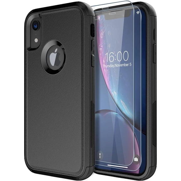 Diverbox Compatible for iPhone Xr Case [Shockproof] [Dropproof] [Dust-Proof],Heavy Duty Protection Phone Case Cover for  iPhone XR (Black)