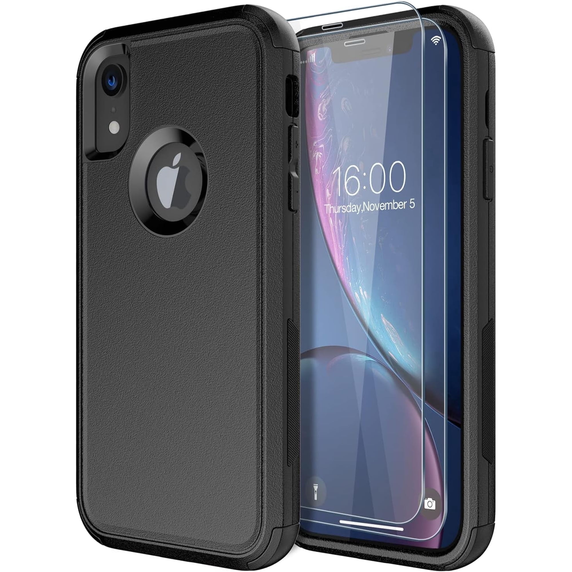 Diverbox Compatible for iPhone Xr Case [Shockproof] [Dropproof] [Dust-Proof],Heavy Duty Protection Phone Case Cover for iPhone XR (Black)