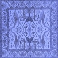 thumbnail image 1 of Ahgly Company Indoor Square Oriental Blue Traditional Area Rugs, 3' Square, 1 of 4