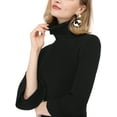 thumbnail image 6 of DARING DIVA Women's Ruffle Sleeves Pullover Knit Turtleneck Sweater XS Black, 6 of 7