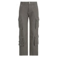thumbnail image 4 of Pantalones de campana Jean para mujer Gibobby retro de cintura alta gris L, 4 of 5