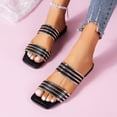 thumbnail image 5 of Juebong Sandals clearance Rhinestone Slide Sandals Women Girls Dressy Low Wedge Sandal Summer Beach Cute Slip on Slippers Boho Glitter Open Toe Flat Sandals, 5 of 5