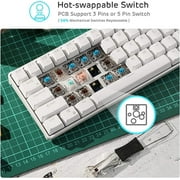 Royal Kludge RK68 White Wireless Swappable Keyboard Brown Switch USB22_WBRI