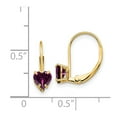 thumbnail image 5 of Auriga Fine Jewelry 14K Yellow Gold Heart Rhodolite Garnet Drop Earrings (L- 0.67inch, W- 0.2inch) for Women, 5 of 6