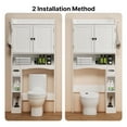 thumbnail image 4 of Noelse over the Toilet Storage Cabinet with 2 Doors, Adjustable Shelves, Bathroom Organizer Cabinet, White, 4 of 9