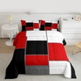 thumbnail image 2 of Homewish Abstract Square 3 Pieces Queen Comforter Set for Female Men,Geometric Plaid Ultra Soft Bedding Sets,Retro Vintage Minimalist Bedding Comforter Set,Luxury Bedroom Decor,Reversible, 2 of 8
