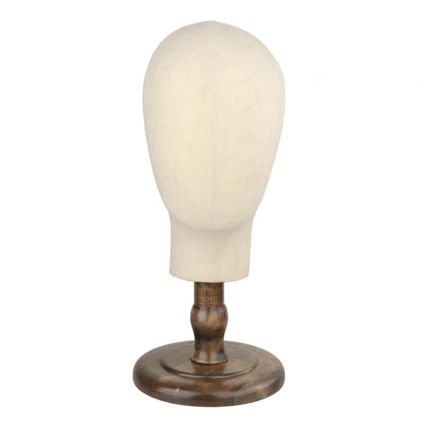 Cabeza de maniquí sin rostro, sombrero, exhibición de joyas con madera desmontable para instalar fondo marrón oscuro