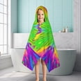 thumbnail image 6 of Colorful Tie Dye Star Flower Pattern Hooded Bath Towel，50"x30" for Ages 3 To 12 Kids, Quick Dry Lightweight Soft Microfiber Hood Beach Towel Cover Up for Kids, 6 of 7