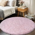 thumbnail image 5 of SARAG Luxury Round Fluffy Area Rugs for Bedroom Kids Girls Room Nursery,Super Soft Circle Rug,Cute Shaggy Carpet For Living Room,3x3ft,Pink, 5 of 8