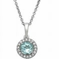 thumbnail image 3 of Brilliance Fine Jw Ss Sim Aqua / White Cz Pendant, 3 of 3
