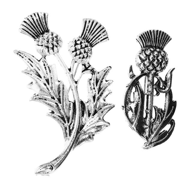 2pcs Thistles Brooch Pins Fashion Brooches Jewelry Collar Lapel Breastpins Corsage Pins For Women