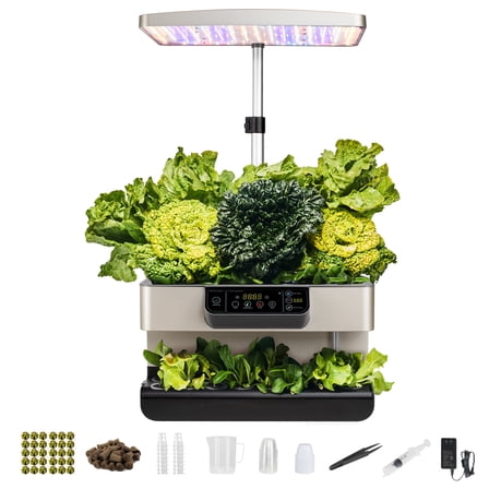 iFarm Hydroponics Growing System 28 Pods Indoor Garden with App Control 35W LED Grow Light, Water Shortage Alarm, Silent Pump, Complete Kit for Family Gardening - Modern